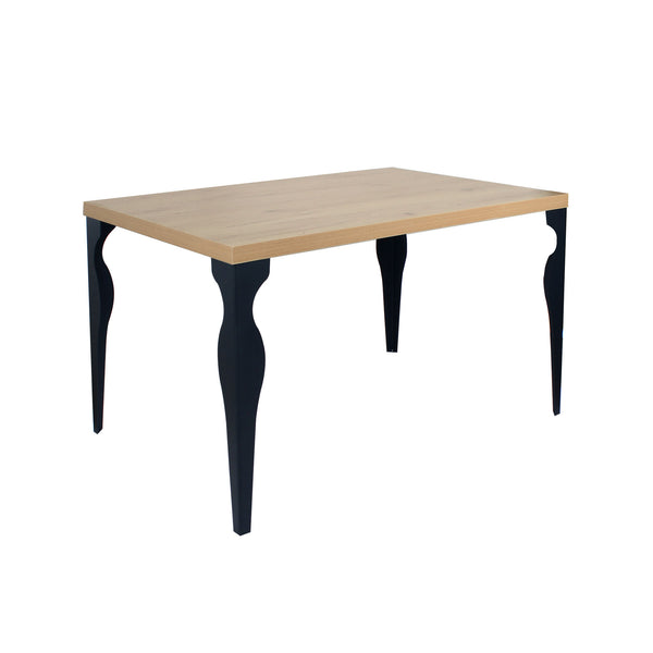 acquista Table en Bois 75x80x120 cm Chêne et Noir