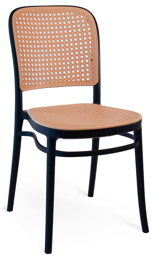 Chaise de jardin 53x41x85 cm en polypropylène Fantine Noir/Corde prezzo