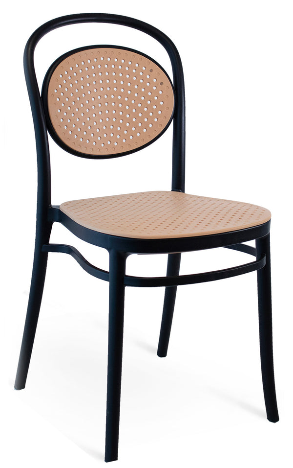 Chaise de jardin 53x41x85 cm en polypropylène Cosette noir/corde online