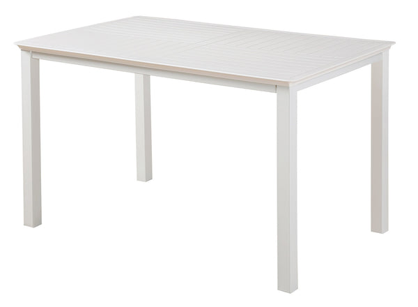 Table de jardin 120x80x75 cm en métal blanc et ABS Kev prezzo