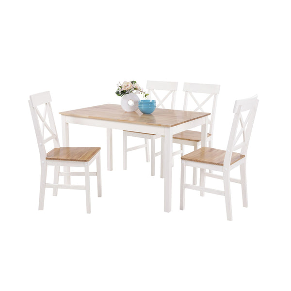 online Ensemble Table Woody et 4 Chaises Chêne Pieds Blancs