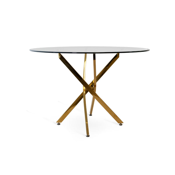 acquista Table Hay avec plateau en verre et pieds dorés