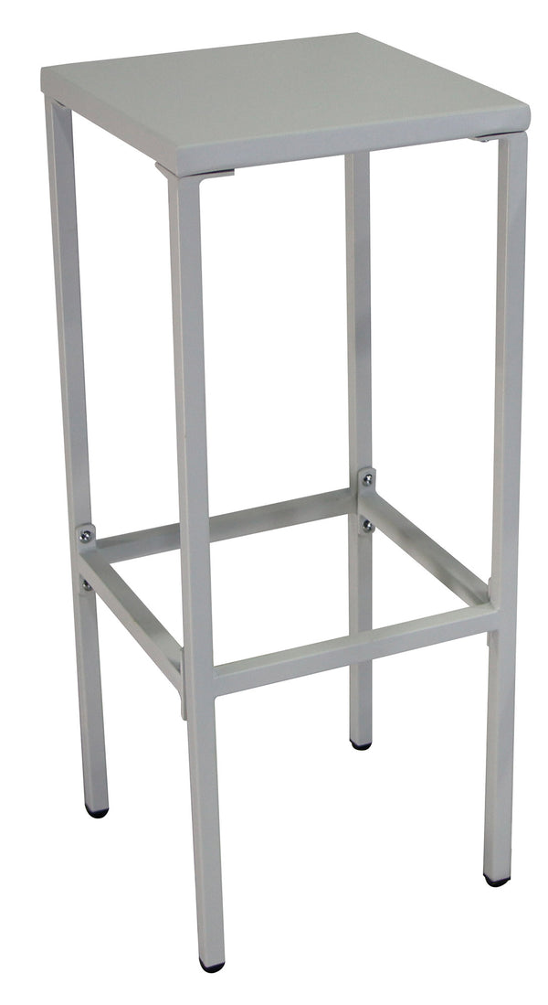 Tabouret de jardin haut 32x32xH78 cm en métal utilitaire blanc online