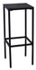 Tabouret de jardin haut 32x32xH78 cm en métal utilitaire noir