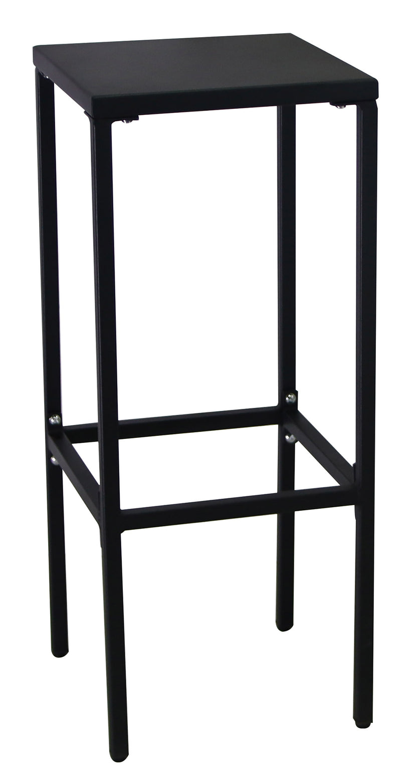 Sgabello Alto da Giardino 32x32xH78 cm in Metallo Utility Nero-1