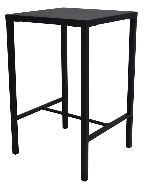 Table haute de jardin 70x70xH110 cm en métal utilitaire noir prezzo