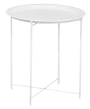 Tavolino da Giardino Ø44xH51 cm in Metallo Lauren Bianco-1