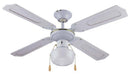 Ventilatore da Soffitto con 4 Pale e Lampada Ø105 cm 3 Velocità Bianco-1