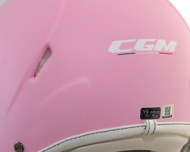 Casco Demi-Jet per Bambini Visiera Lunga CGM Magic Mono 205A Rosa Opaco Varie Misure-2