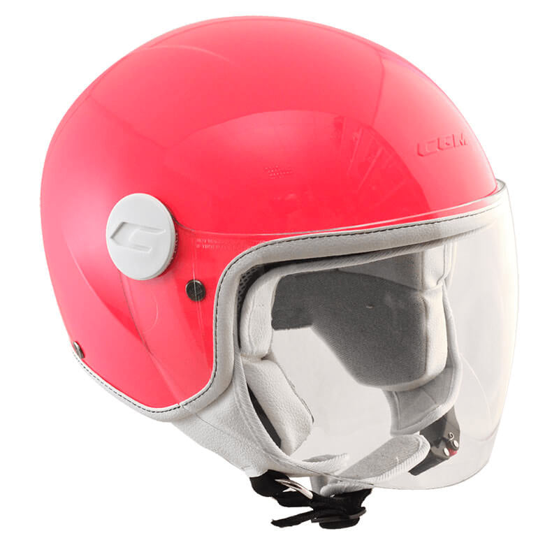 Casco Demi-Jet per Bambini Visiera Lunga CGM Magic Mono 205A Rosa Fluo Varie Misure-1