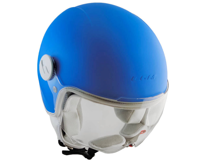 Casco Demi-Jet per Bambini Visiera Sagomata CGM Magic Mono 205A Azzurro Opaco Varie Misure-3