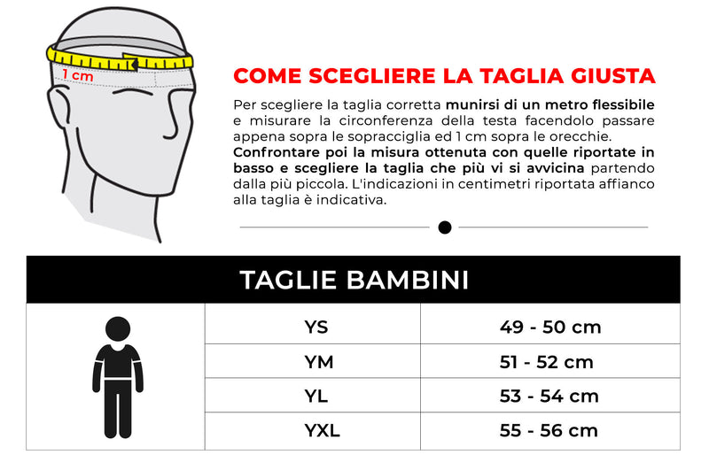 Casco Demi-Jet per Bambini Visiera Lunga CGM Magic Smile 205S Bianco Varie Misure-10