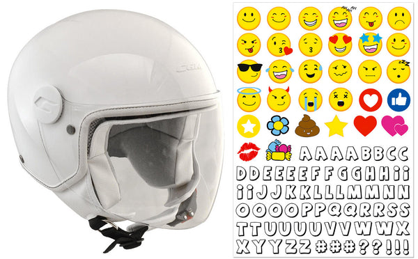 sconto Casque Demi-Jet Enfant Visière Longue CGM Magic Smile 205S Blanc Différentes Tailles