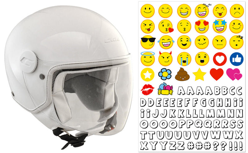 Casco Demi-Jet per Bambini Visiera Lunga CGM Magic Smile 205S Bianco Varie Misure-1