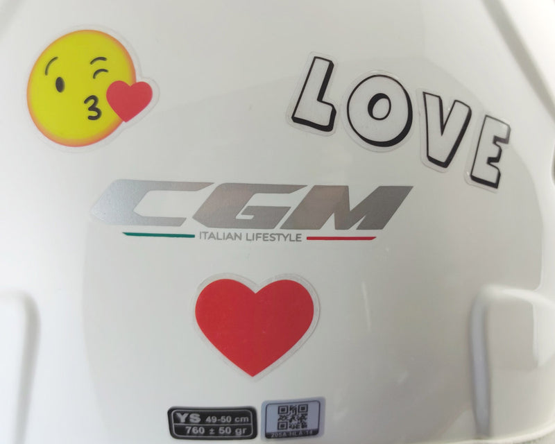 Casco Demi-Jet per Bambini Visiera Lunga CGM Magic Smile 205S Bianco Varie Misure-8