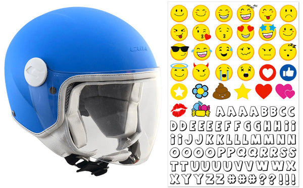 prezzo Casque Demi-Jet pour Enfants Visière Longue CGM Magic Smile 205S Bleu Mat Différentes Tailles