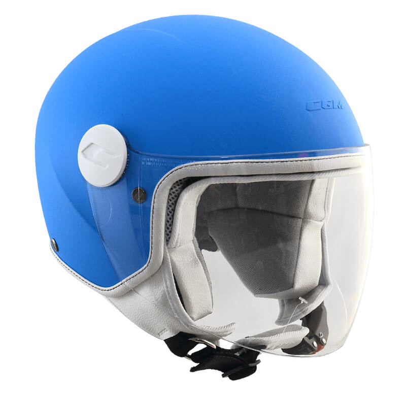 Casco Demi-Jet per Bambini Visiera Lunga CGM Magic Smile 205S Azzurro Opaco Varie Misure-2