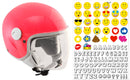 Casco Demi-Jet per Bambini Visiera Lunga CGM Magic Smile 205S Rosa Fluo Varie Misure-1