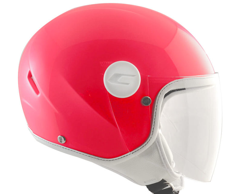 Casco Demi-Jet per Bambini Visiera Lunga CGM Magic Smile 205S Rosa Fluo Varie Misure-4