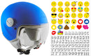 Casco Demi-Jet per Bambini Visiera Sagomata CGM Magic Smile 205S Azzurro Opaco Varie Misure-1