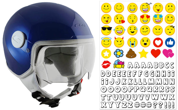 sconto Casque Demi-Jet pour Enfants CGM Magic Smile 205S Bleu Métallisé Visière Différentes Tailles