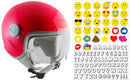 Casco Demi-Jet per Bambini Visiera Sagomata CGM Magic Smile 205S Rosa Fluo Varie Misure-1