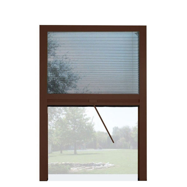 Moustiquaire plissée pour fenêtre 135x160 cm Réductible Marron sconto