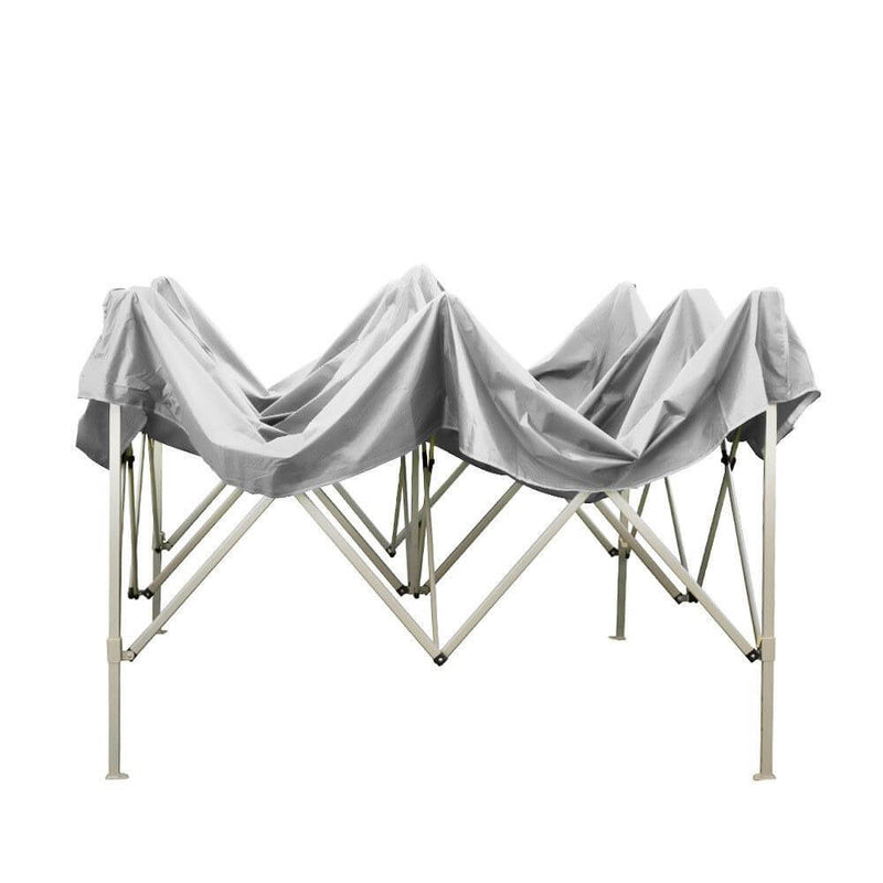 Gazebo Pieghevole 3x2m in PVC Bianco-3