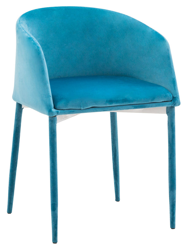 sconto Fauteuil rembourré 79x52x52 cm en velours Prima Acqua Marina