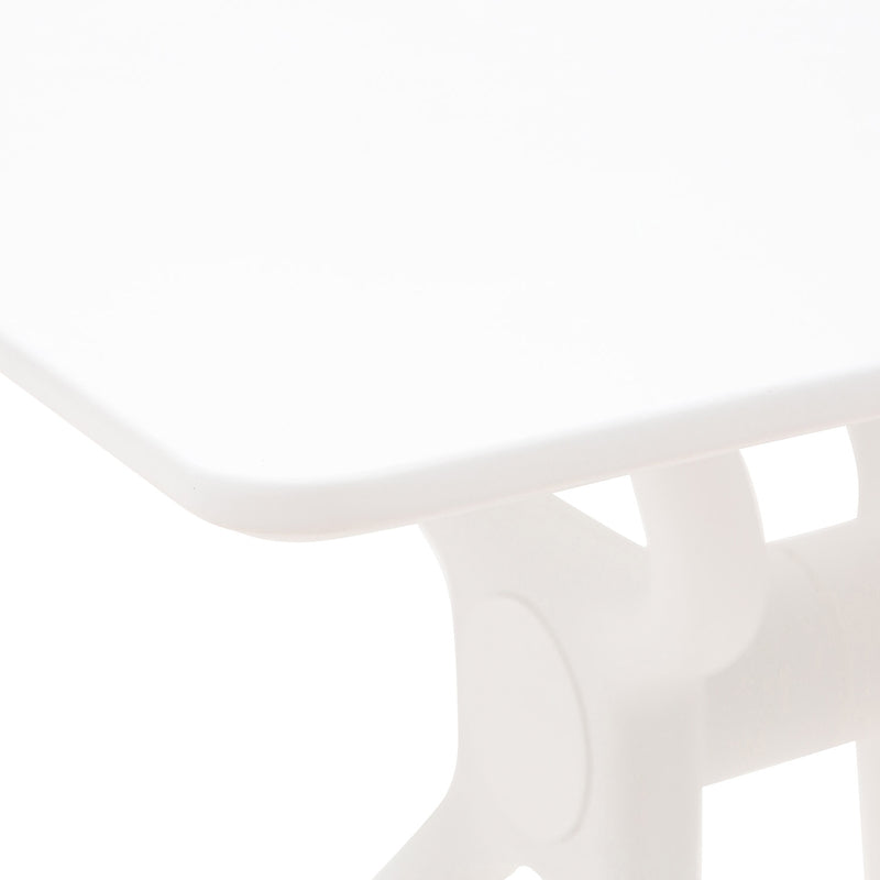 Tavolo da Giardino 80x80x75 cm in Polipropilene Bill Bianco-3