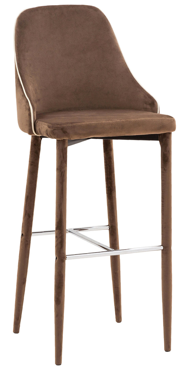 online Tabouret Haut 45x50x110 cm en Tissu Velours New Plana Plus Cappuccino