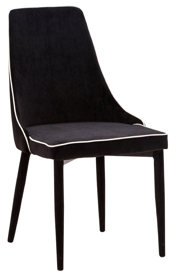 acquista Chaise Rembourrée 47x57x88 cm en Tissu Velours New Plana Plus Noir