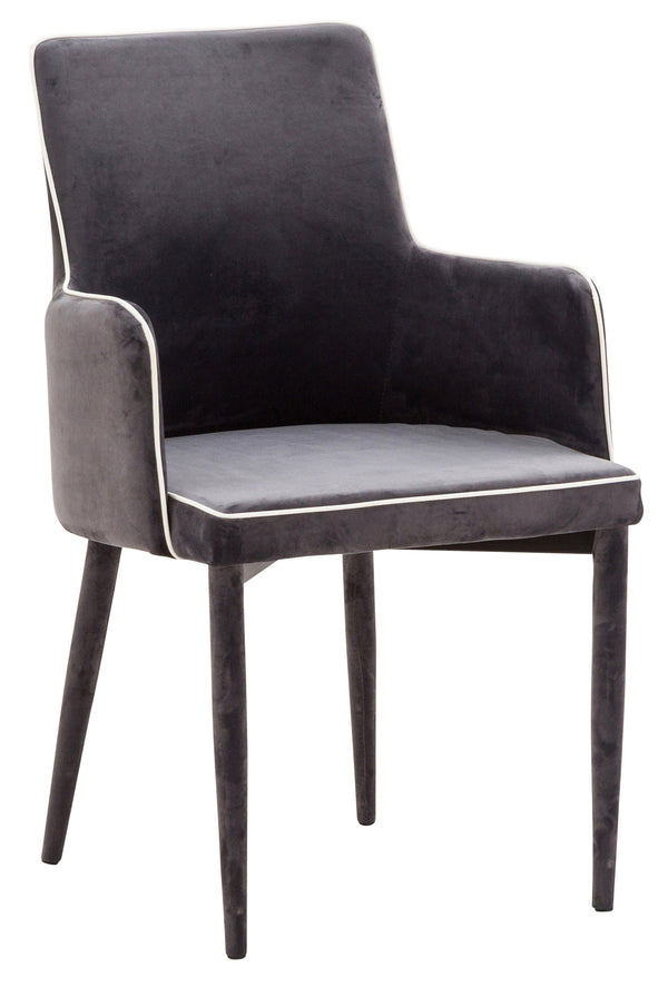 sconto Fauteuil rembourré 56,5x53x87 cm en tissu velouté Plana Plus Cenere