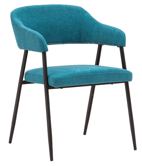 Fauteuil rembourré 55x58x77 cm en tissu Itaca vert pétrole online