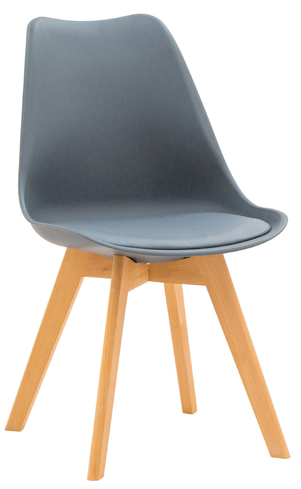 Chaise 45x55x88 cm en polyuréthane et bois Isla Cenere sconto
