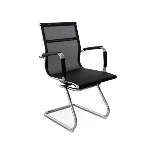 Chaise de bureau pour salle d'attente 55x65x89 cm en nylon noir acquista