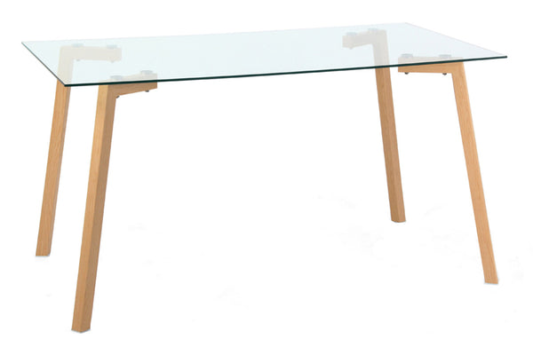 Table 75,5x80x140 cm avec plateau en verre transparent Sky online