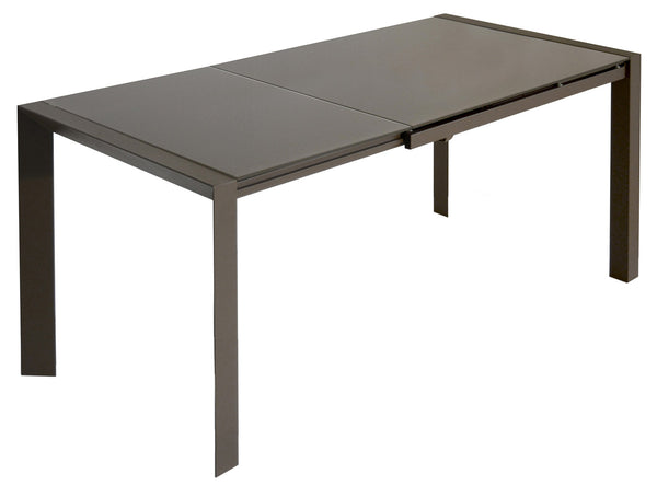 Table Extensible 75,5x80x123/183 cm en Métal Plateau en Verre Trempé Vendeur Tortora online