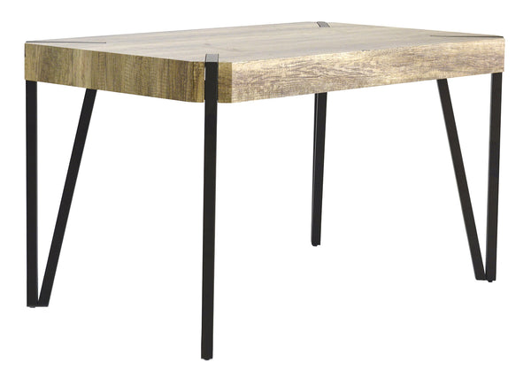 sconto Table Rectangulaire 130x80x75 cm en Métal et MDF Cooper Chêne Truffe