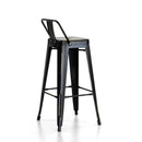 Sgabello Stile Industrial 31x31x95 cm Nero Anticato-4