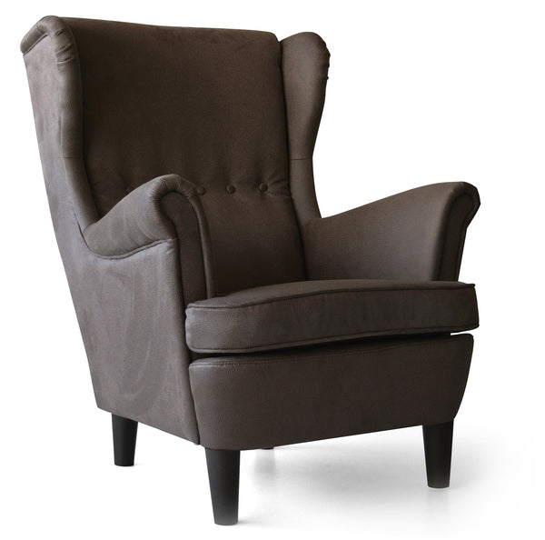 acquista Fauteuil rembourré 79x86x102 cm en similicuir Julia Eco Nubuck marron