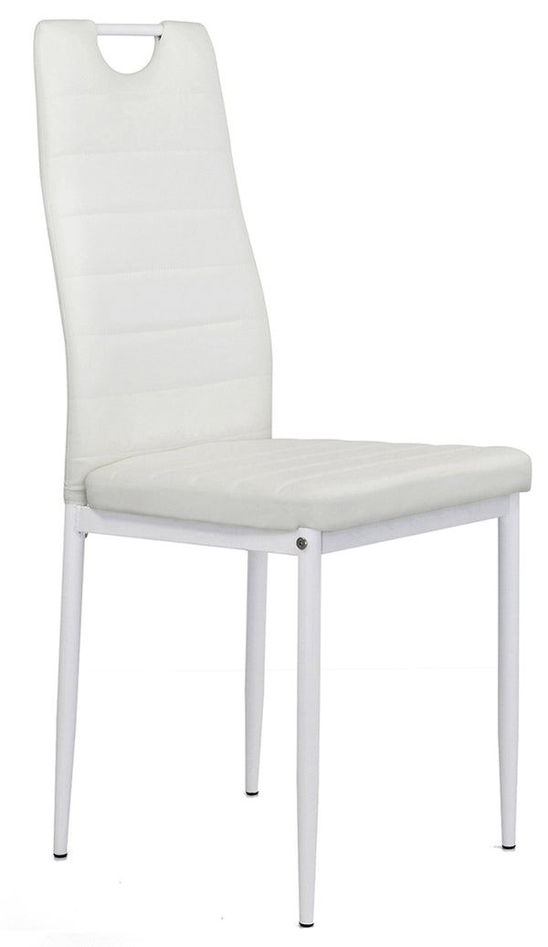 Chaise rembourrée 40,5x42,5x96 cm en similicuir Lola Blanc sconto