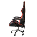 Sedia da Gaming Ergonomica 64x53x122-133 cm con Supporto Lombare e Poggiatesta in Similpelle Rossa-4