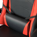 Sedia da Gaming Ergonomica 64x53x122-133 cm con Supporto Lombare e Poggiatesta in Similpelle Rossa-7