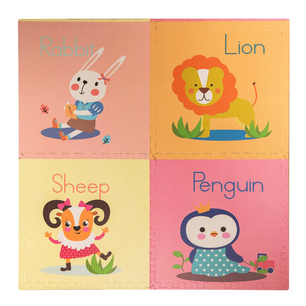 Tapis Puzzle Enfant 4 Pièces 60x60 cm Pingouin Multicolore acquista