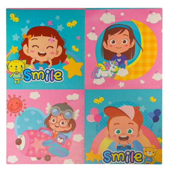 prezzo Tapis Puzzle pour Enfants 4 Pièces 60x60 cm Smile Multicolore