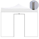 Telo Laterale per Gazebo Richiudibile 2x2m Impermeabile Bianco-1