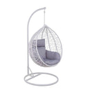 Amaca Dondolina da Giardino 102x74x197 cm in Corda Effetto Rattan Nest Bianca-1