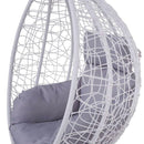 Amaca Dondolina da Giardino 102x74x197 cm in Corda Effetto Rattan Nest Bianca-2