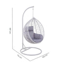 Amaca Dondolina da Giardino 102x74x197 cm in Corda Effetto Rattan Nest Bianca-3